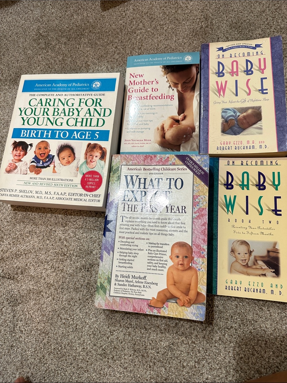 Set of Parenting & Baby Care Books with Neutral Covers